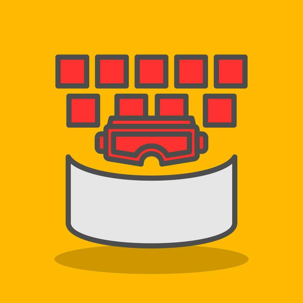 VR Cinema Screen Vector Icon Design