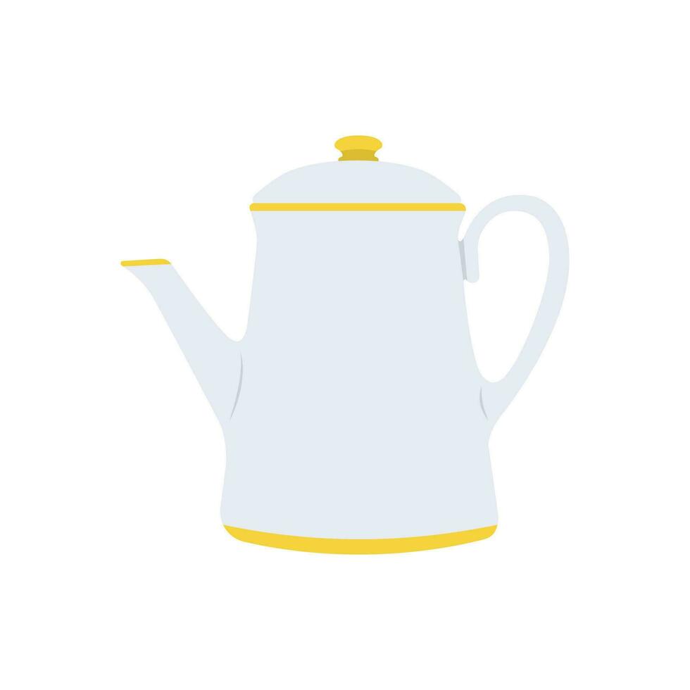 Tea Kettle Flat Illustration. Clean Icon Design Element on Isolated White Background vector
