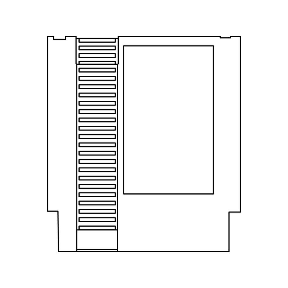 retro juego cartucho contorno icono ilustración en blanco antecedentes vector