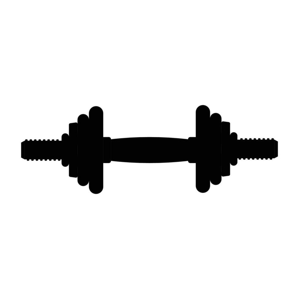 Dumbbell Silhouette. Black and White Icon Design Elements on Isolated White Background vector