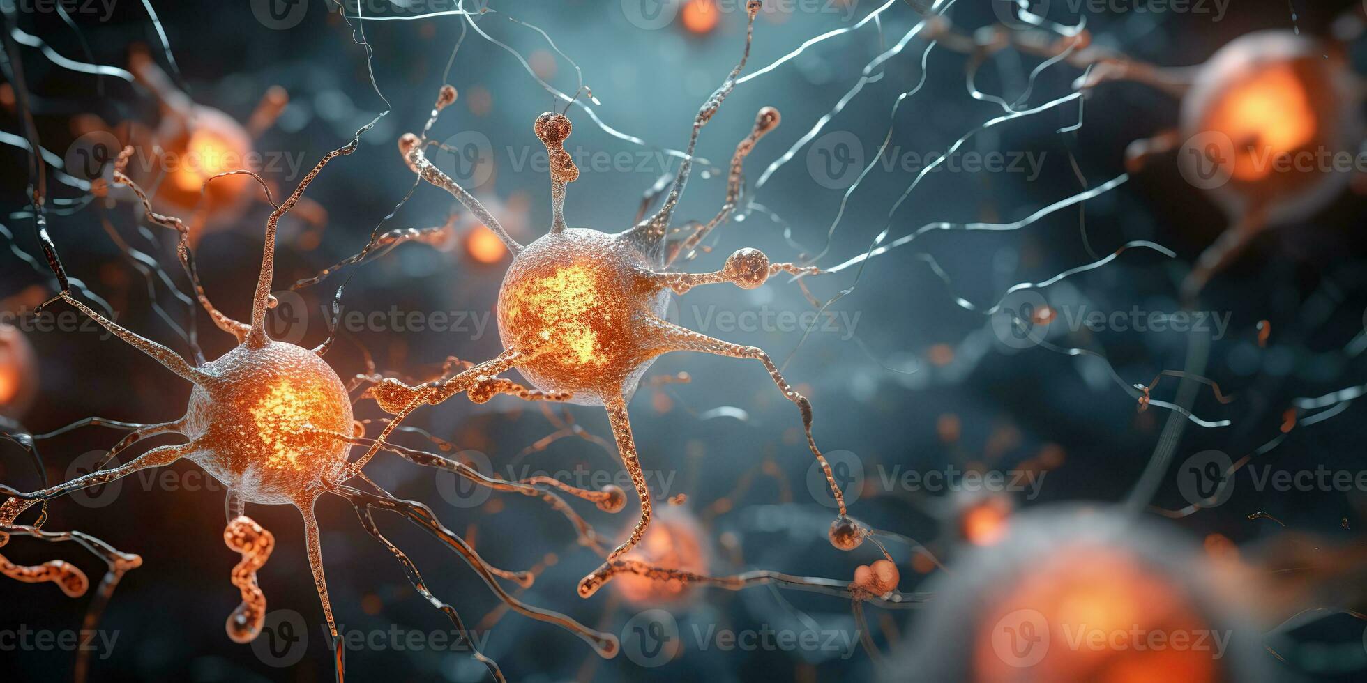 AI Generated. AI Generative. Brain cells human mind anatomy medicine background. Graphic Art photo