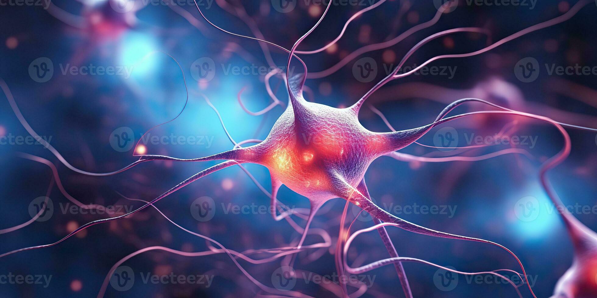 AI Generated. AI Generative. Brain cells human mind anatomy medicine background. Graphic Art photo