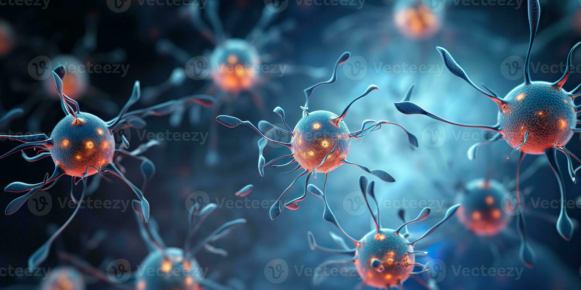 AI Generated. AI Generative. Brain cells human mind anatomy medicine background. Graphic Art photo