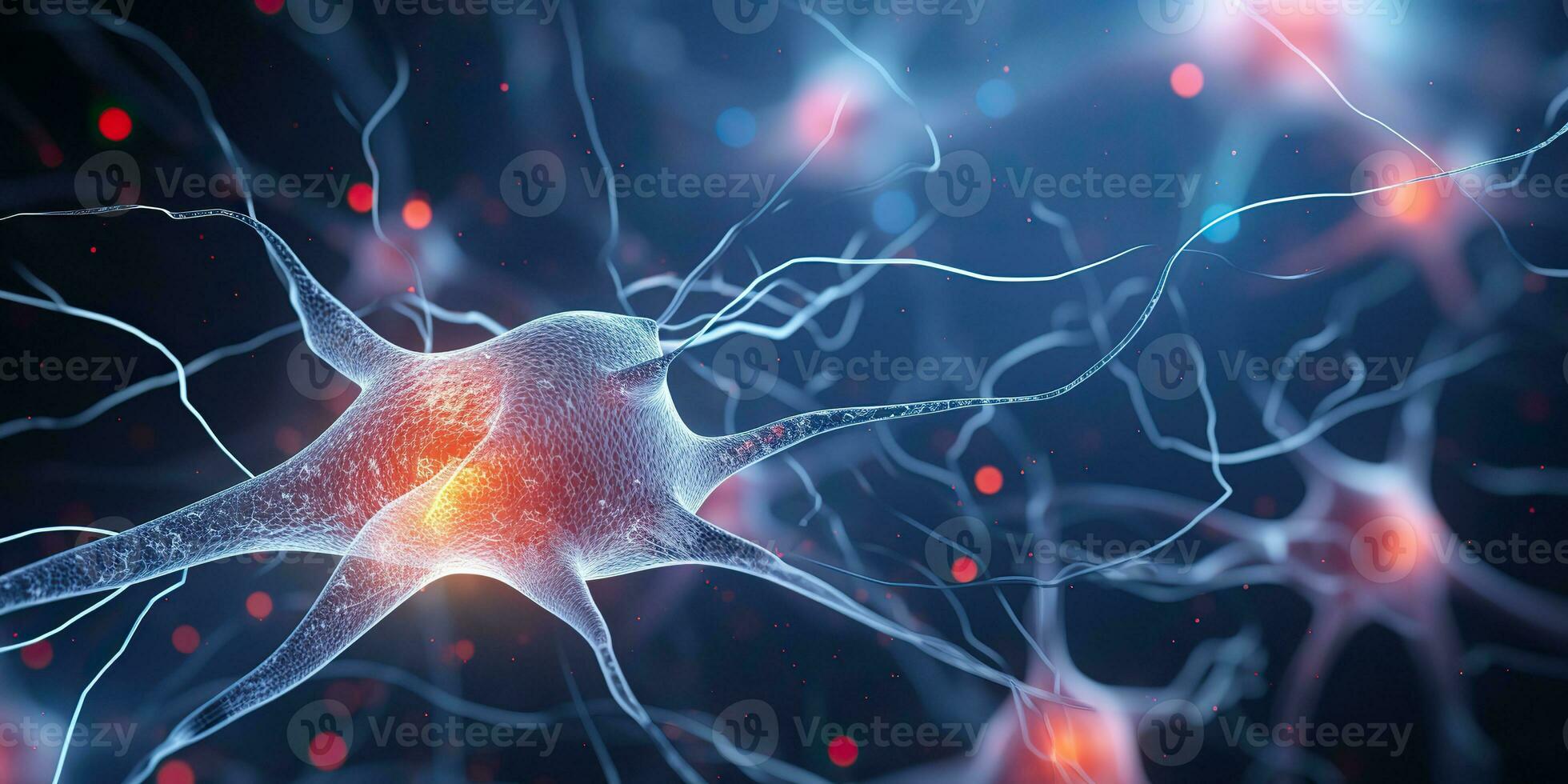 AI Generated. AI Generative. Brain cells human mind anatomy medicine background. Graphic Art photo