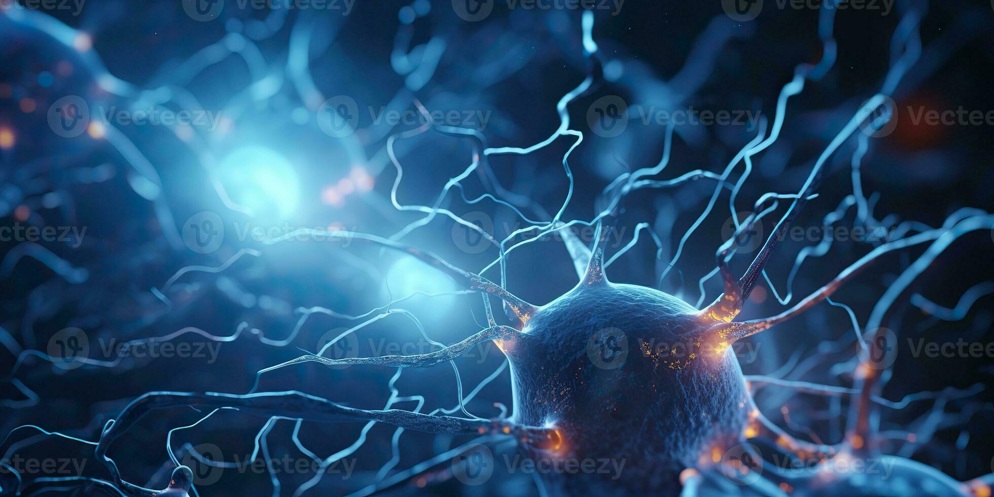AI Generated. AI Generative. Brain cells human mind anatomy medicine background. Graphic Art photo