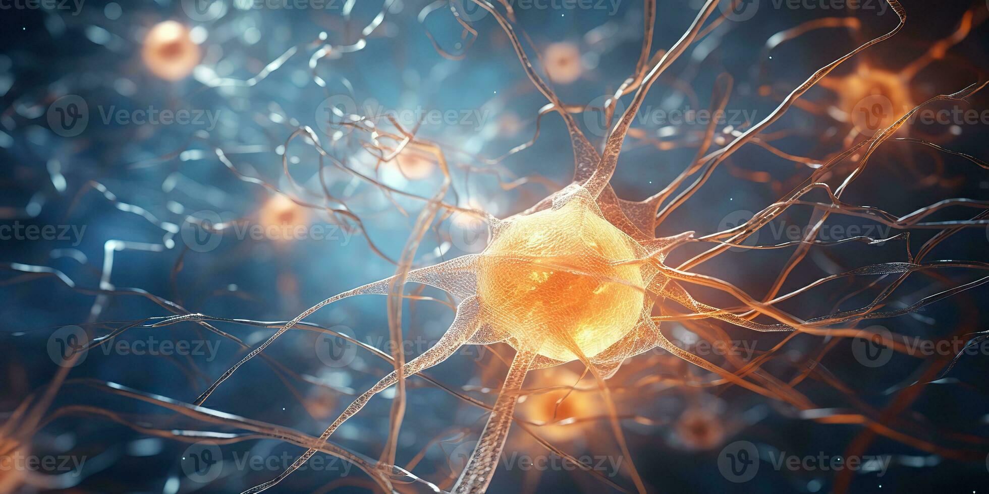 AI Generated. AI Generative. Brain cells human mind anatomy medicine background. Graphic Art photo