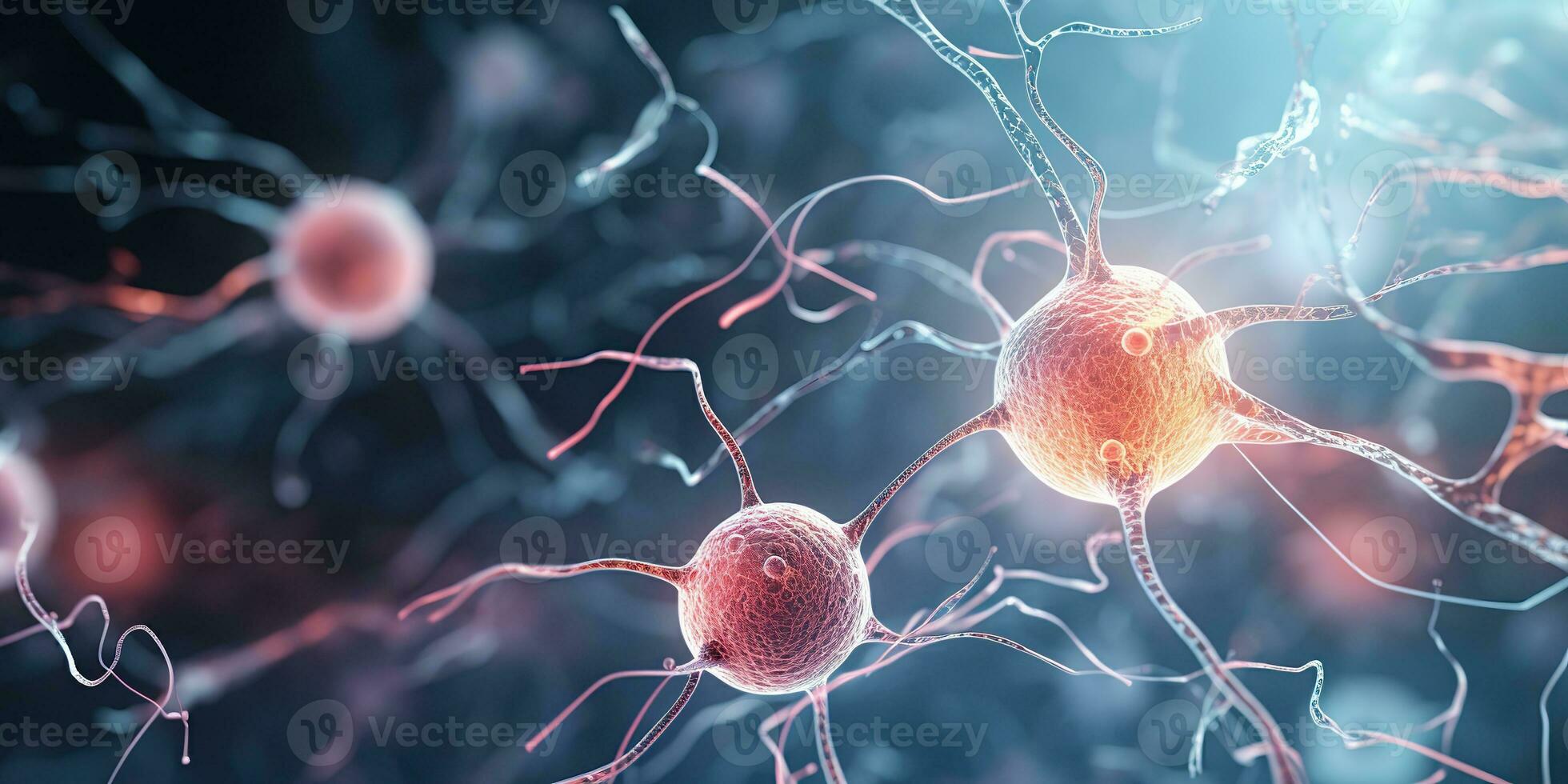 AI Generated. AI Generative. Brain cells human mind anatomy medicine background. Graphic Art photo