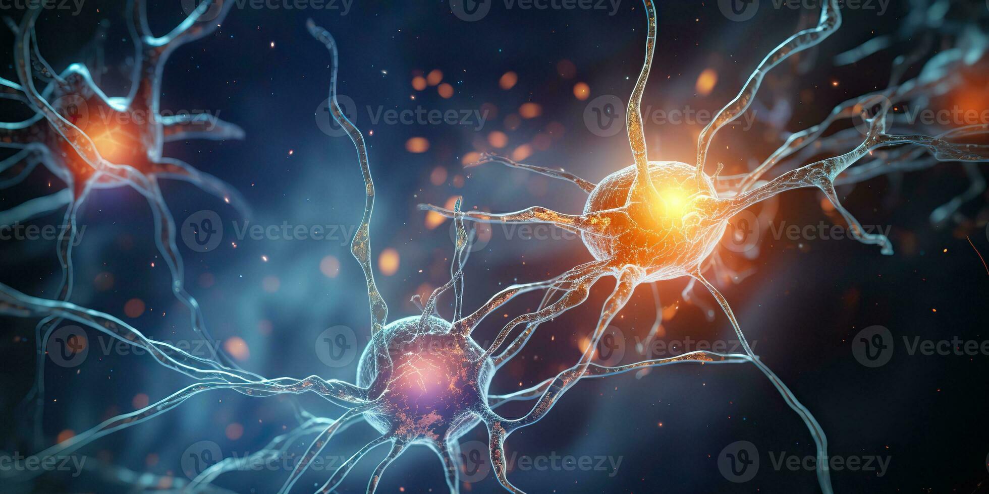AI Generated. AI Generative. Brain cells human mind anatomy medicine background. Graphic Art photo