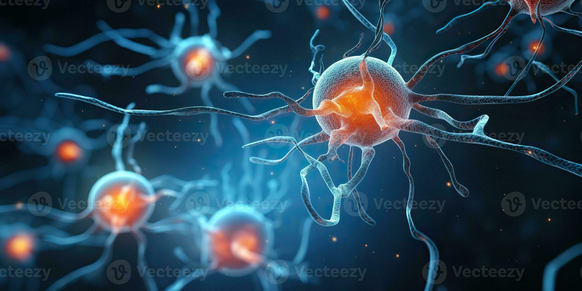 AI Generated. AI Generative. Brain cells human mind anatomy medicine background. Graphic Art photo