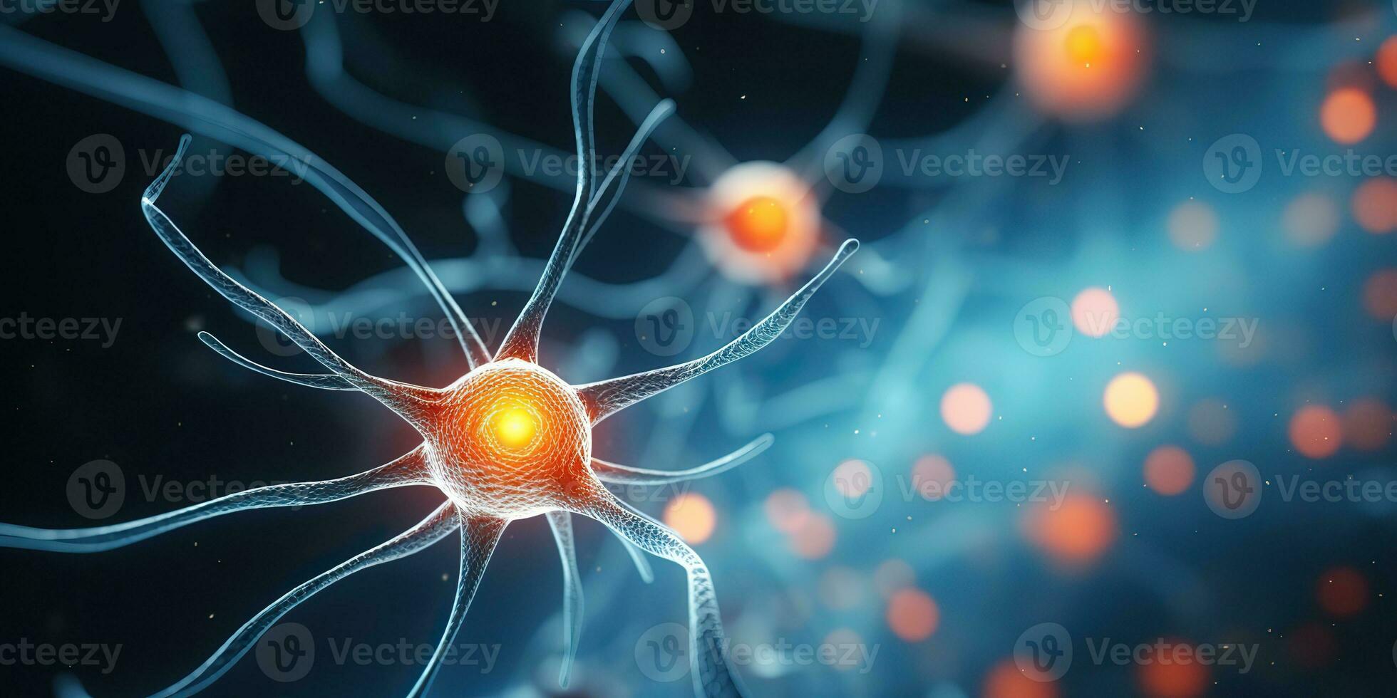 AI Generated. AI Generative. Brain cells human mind anatomy medicine background. Graphic Art photo