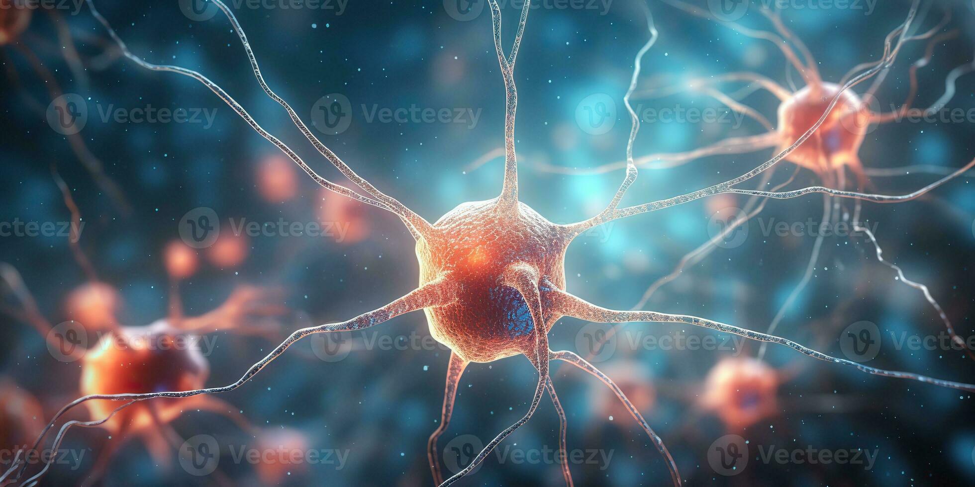 AI Generated. AI Generative. Brain cells human mind anatomy medicine background. Graphic Art photo