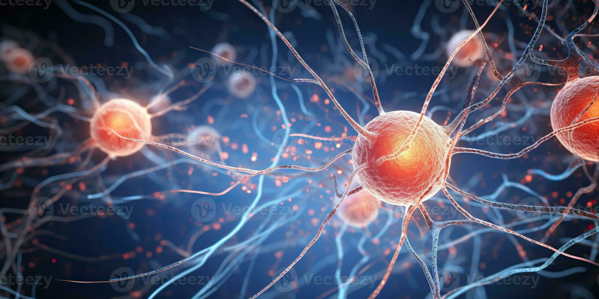 AI Generated. AI Generative. Brain cells human mind anatomy medicine background. Graphic Art photo