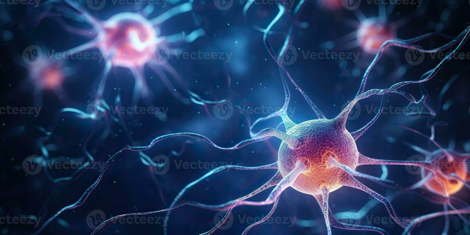 AI Generated. AI Generative. Brain cells human mind anatomy medicine background. Graphic Art photo