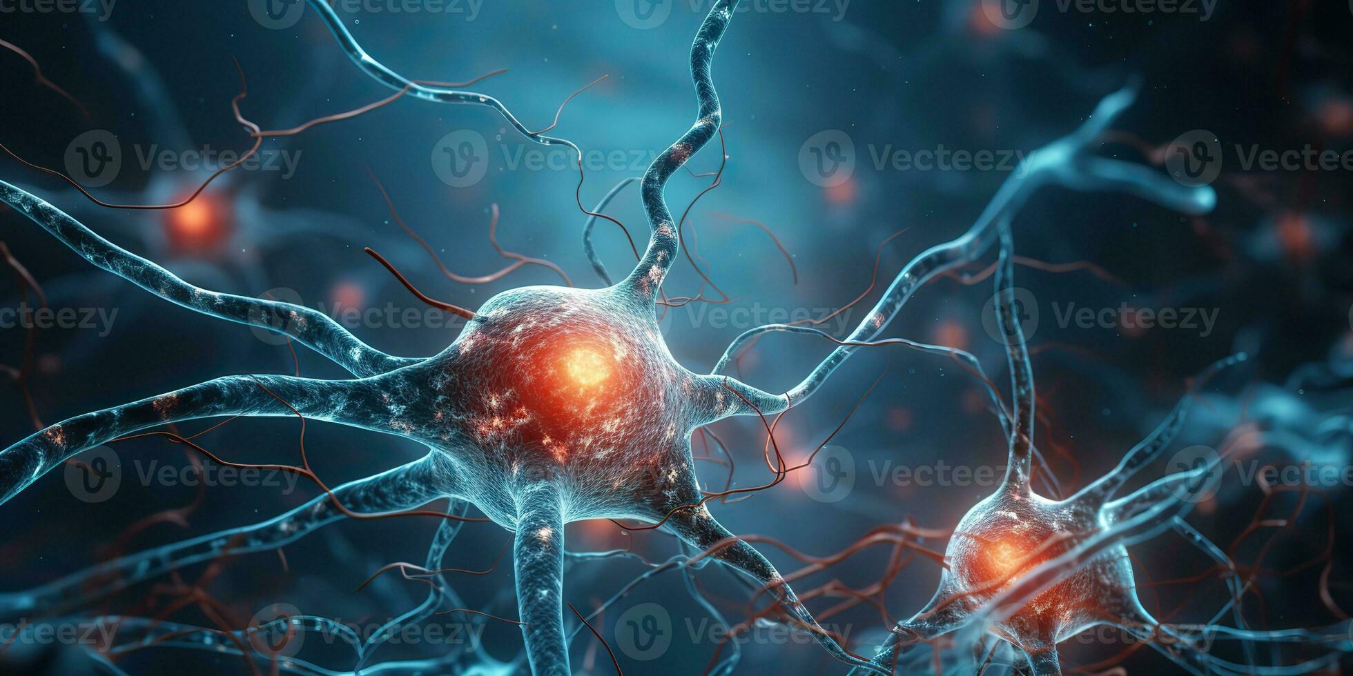 AI Generated. AI Generative. Brain cells human mind anatomy medicine background. Graphic Art photo