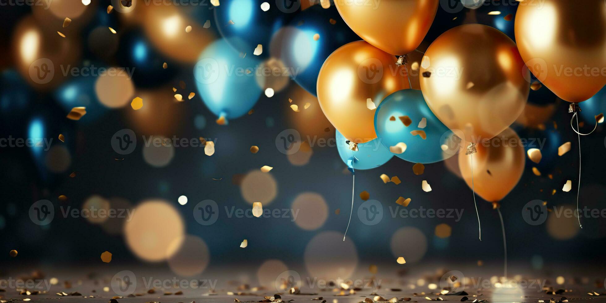 AI Generated. AI Generative. Air balloons in the bacgkround decoration mock up. Anniversary party celebration template. Graphic Art photo