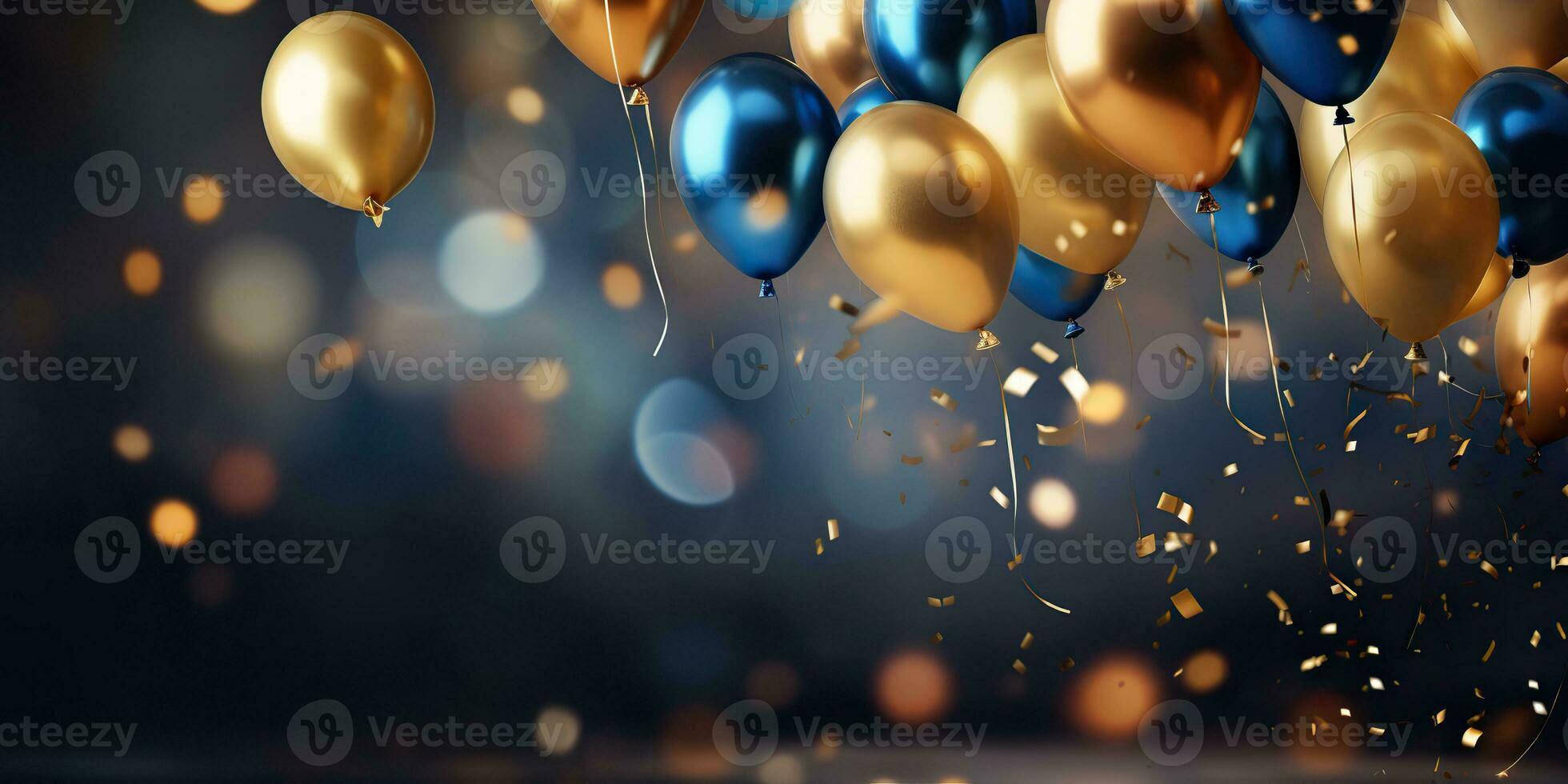 AI Generated. AI Generative. Air balloons in the bacgkround decoration mock up. Anniversary party celebration template. Graphic Art photo