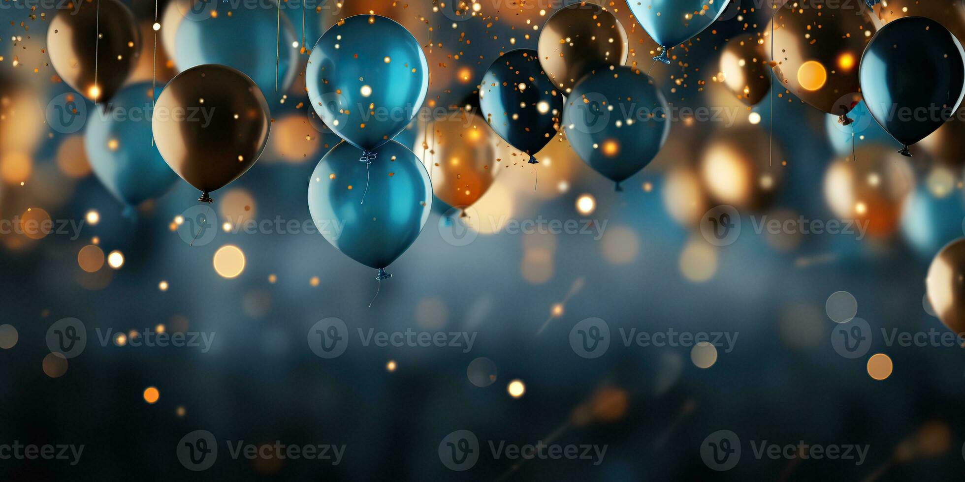 AI Generated. AI Generative. Air balloons in the bacgkround decoration mock up. Anniversary party celebration template. Graphic Art photo