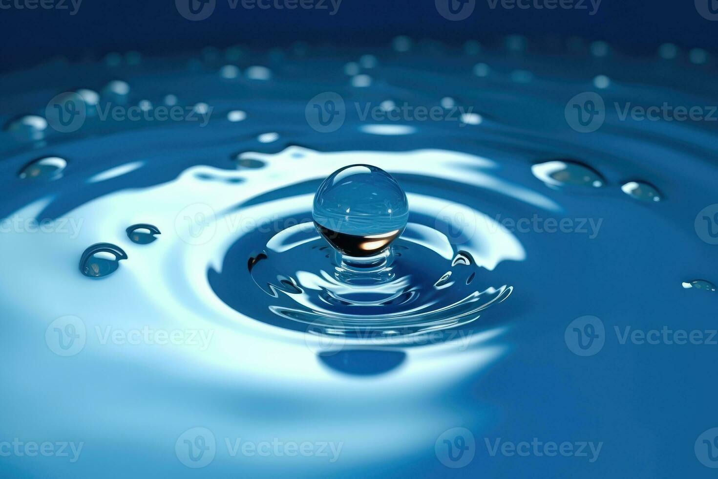 Water Drop Ripple Background - Generative AI photo