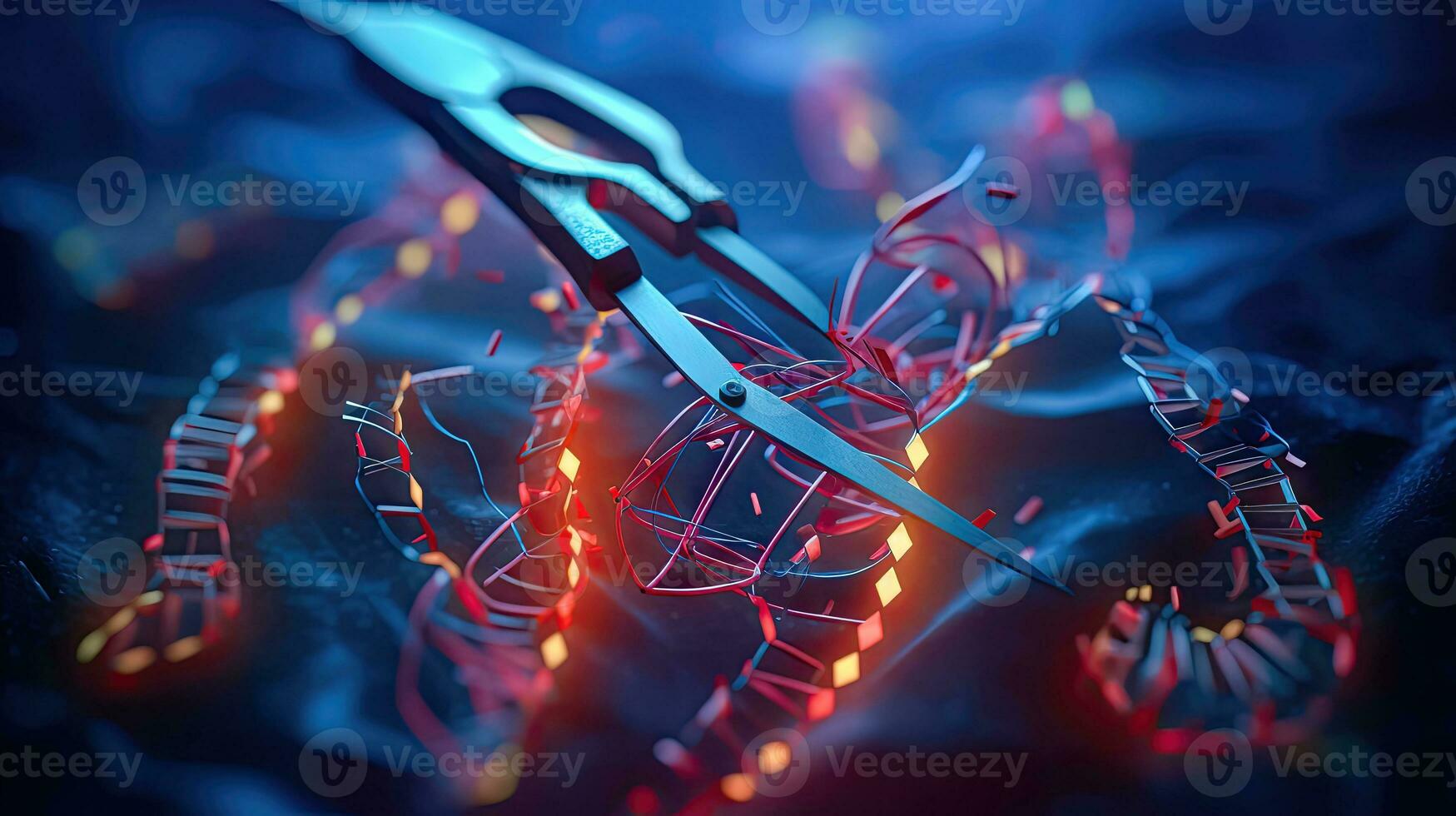 DNA Chain - Genetic Engineering and Biotechnology - Generative AI photo