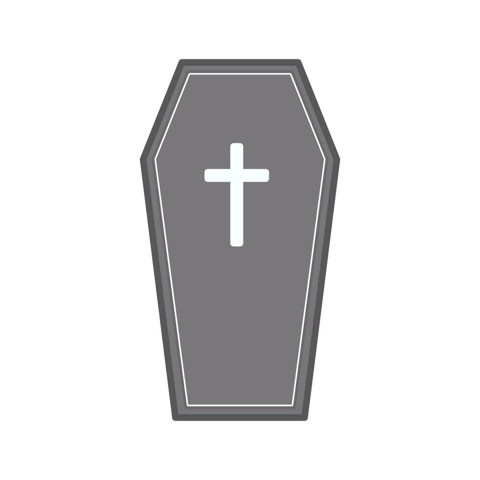 Simple Coffin Icon for Halloween Element Decoration Vector Illustration