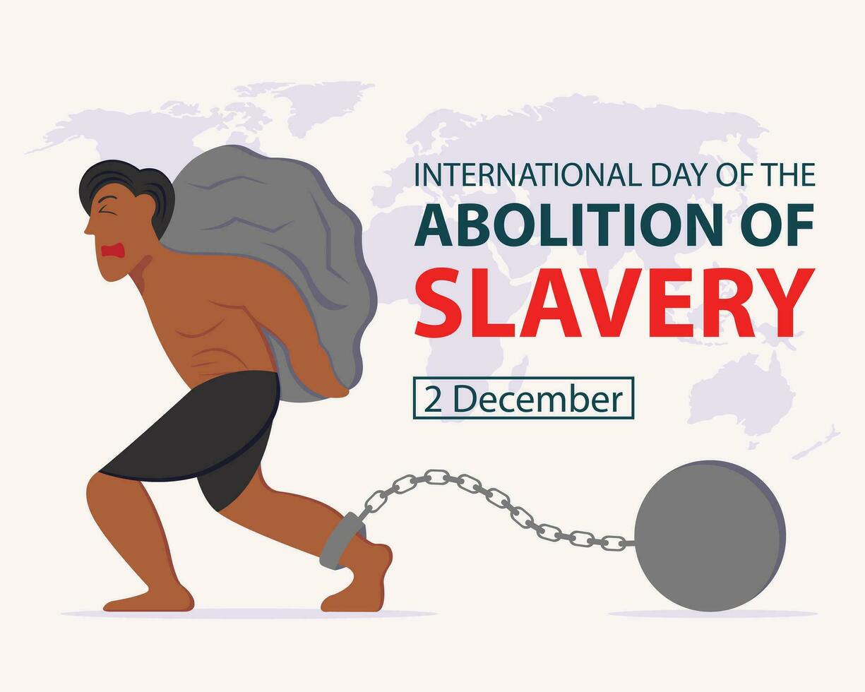illustration vector graphic of a man carrying a large stone with his feet shackled, perfect for international day, abolition of slavery, celebrate, greeting card, etc.