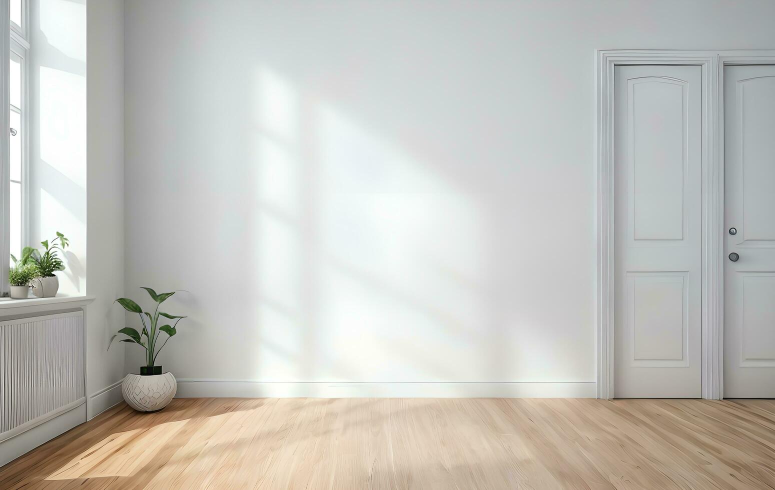 simple room with empty wall copy space ai generated photo