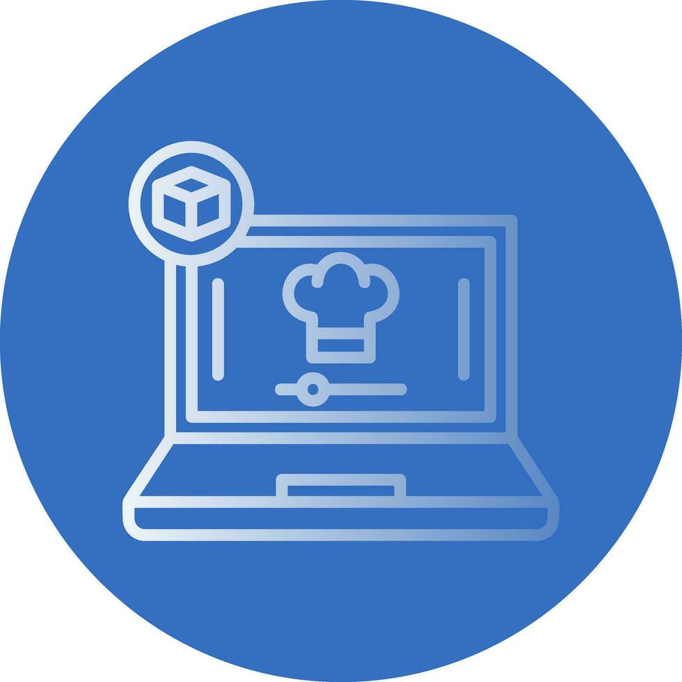 Virtual Cooking Lessons Vector Icon Design