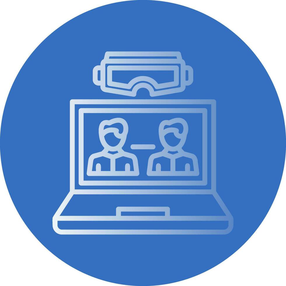 VR Team Collaboration Vector Icon Design