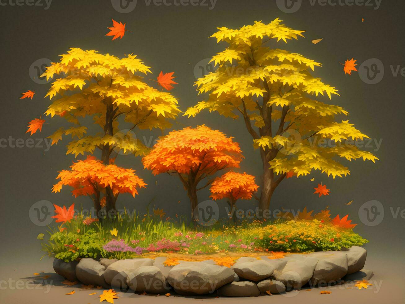 a small 3D maple tree ai generated photo