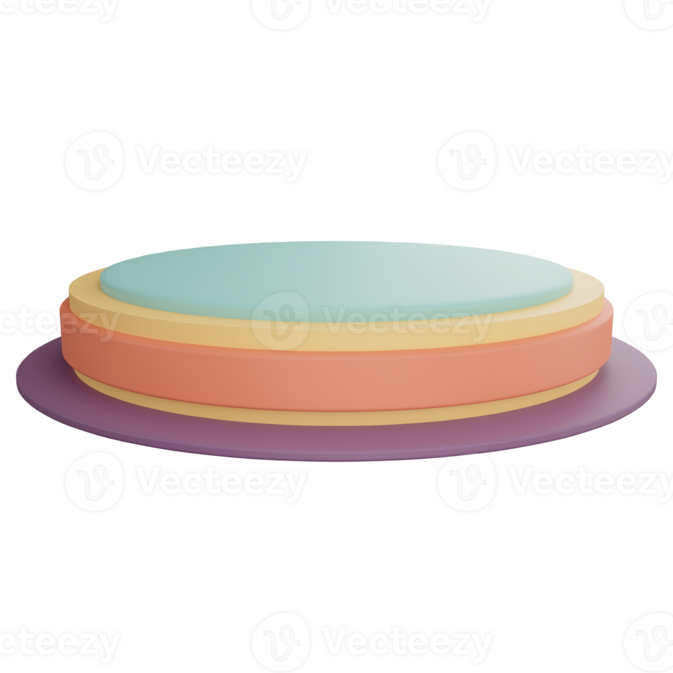 Colorful podium clipart flat design icon isolated on transparent background, 3D render product display concept png