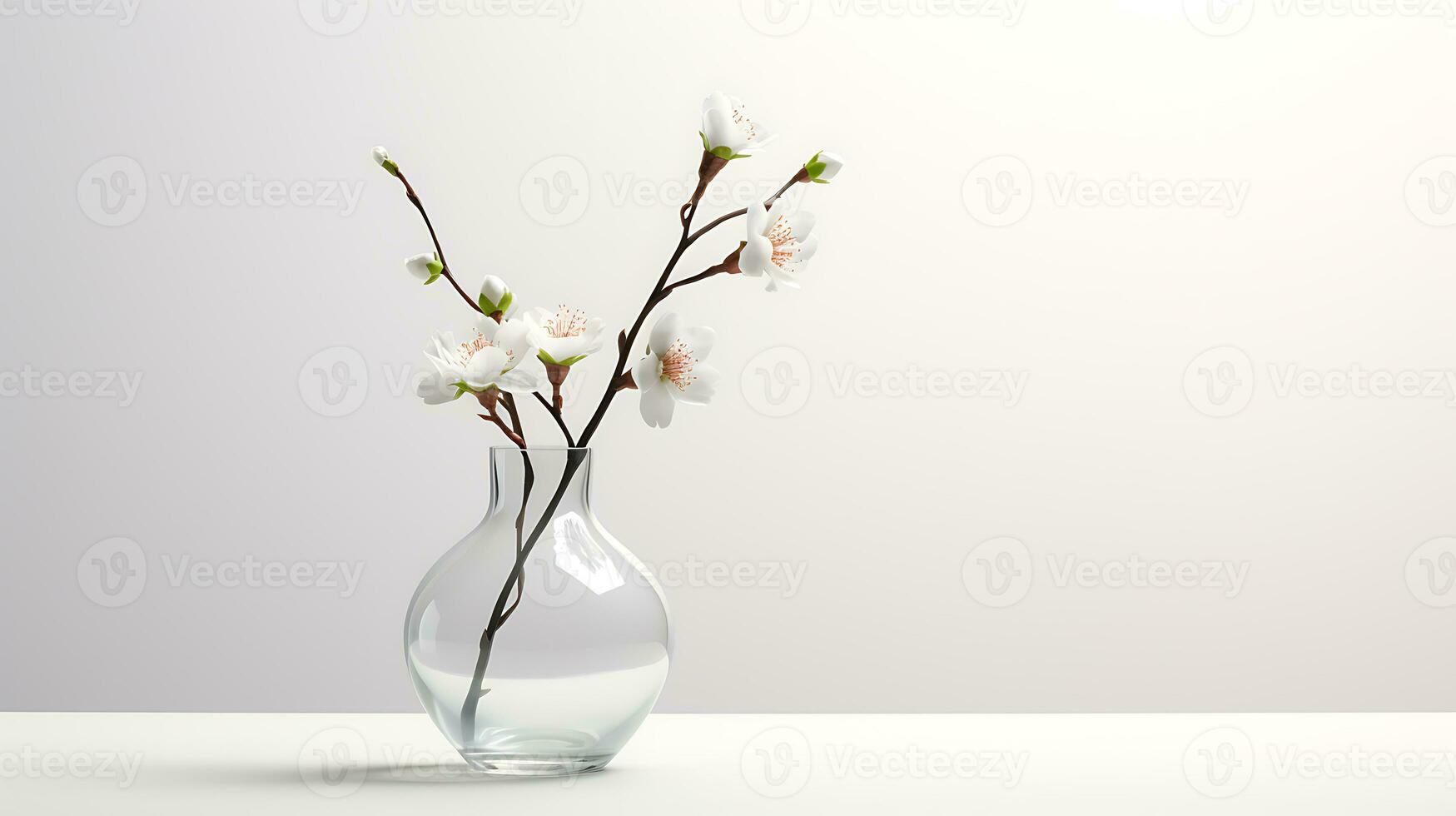 Beautiful flowers vase isolated on white background ai generated photo