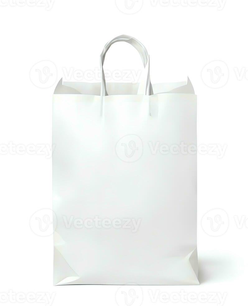 black shopping bag isolated in white background ai generated photo