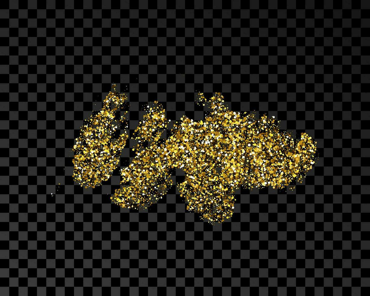 Hand drawn ink spot in gold glitter vector
