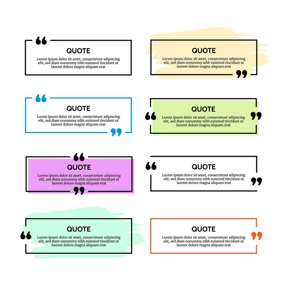 Set of quote box frames vector