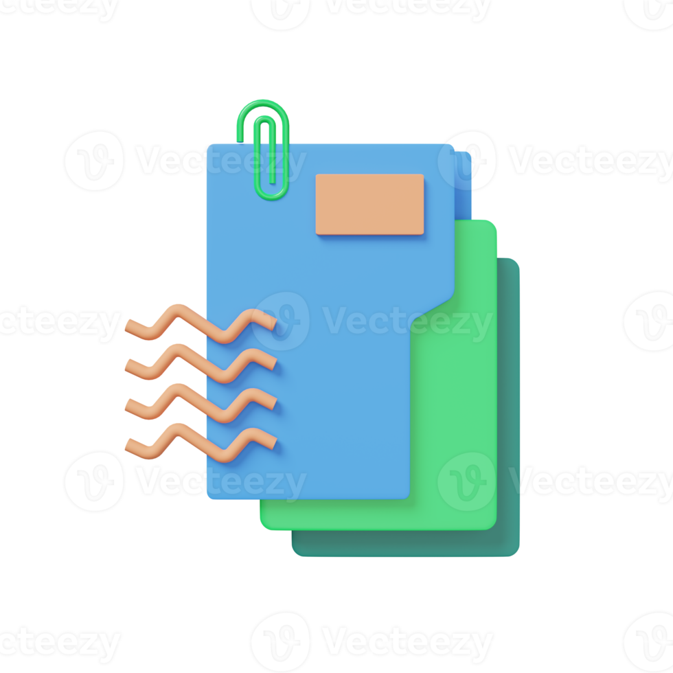 een voorkant visie van mappen 3d icoon png