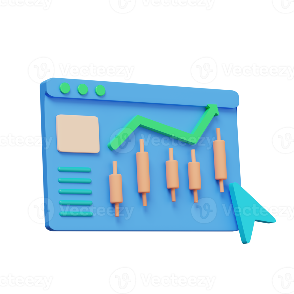 business statistics 3d illustration png