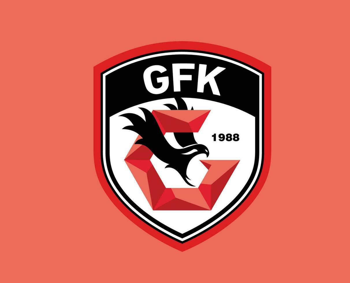 Gaziantep fk club símbolo logo Turquía liga fútbol americano resumen diseño vector ilustración con rojo antecedentes