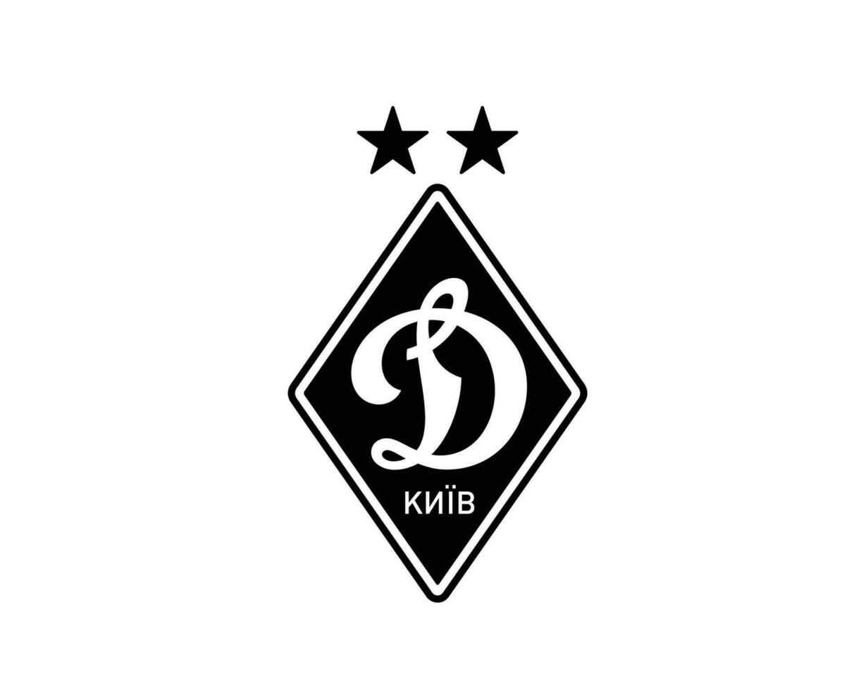 Dynamo Kyiv Club Logo Symbol Black Ukraine League Football Abstract Design Vector Illustration