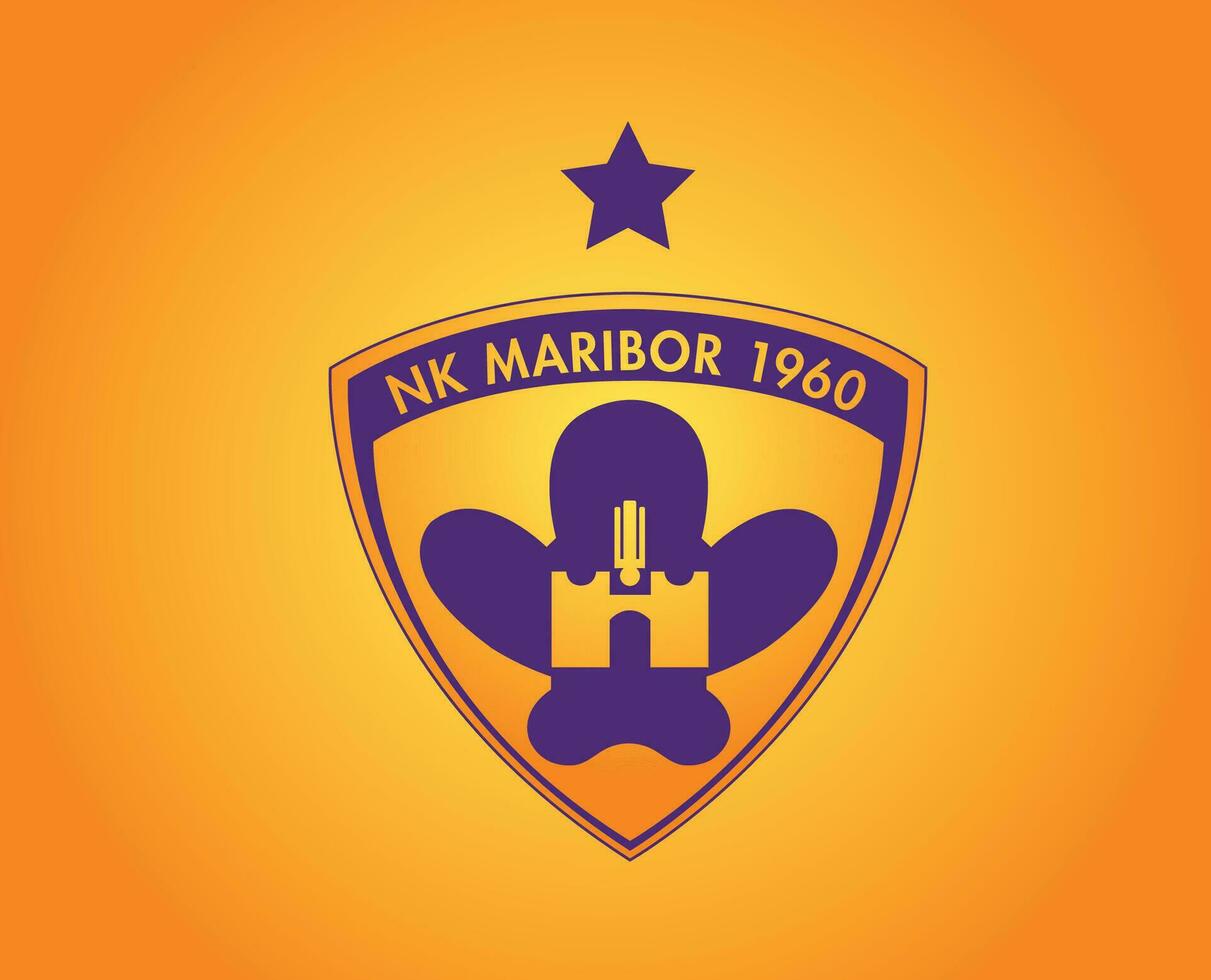 maribor club símbolo logo Eslovenia liga fútbol americano resumen diseño vector ilustración con naranja antecedentes