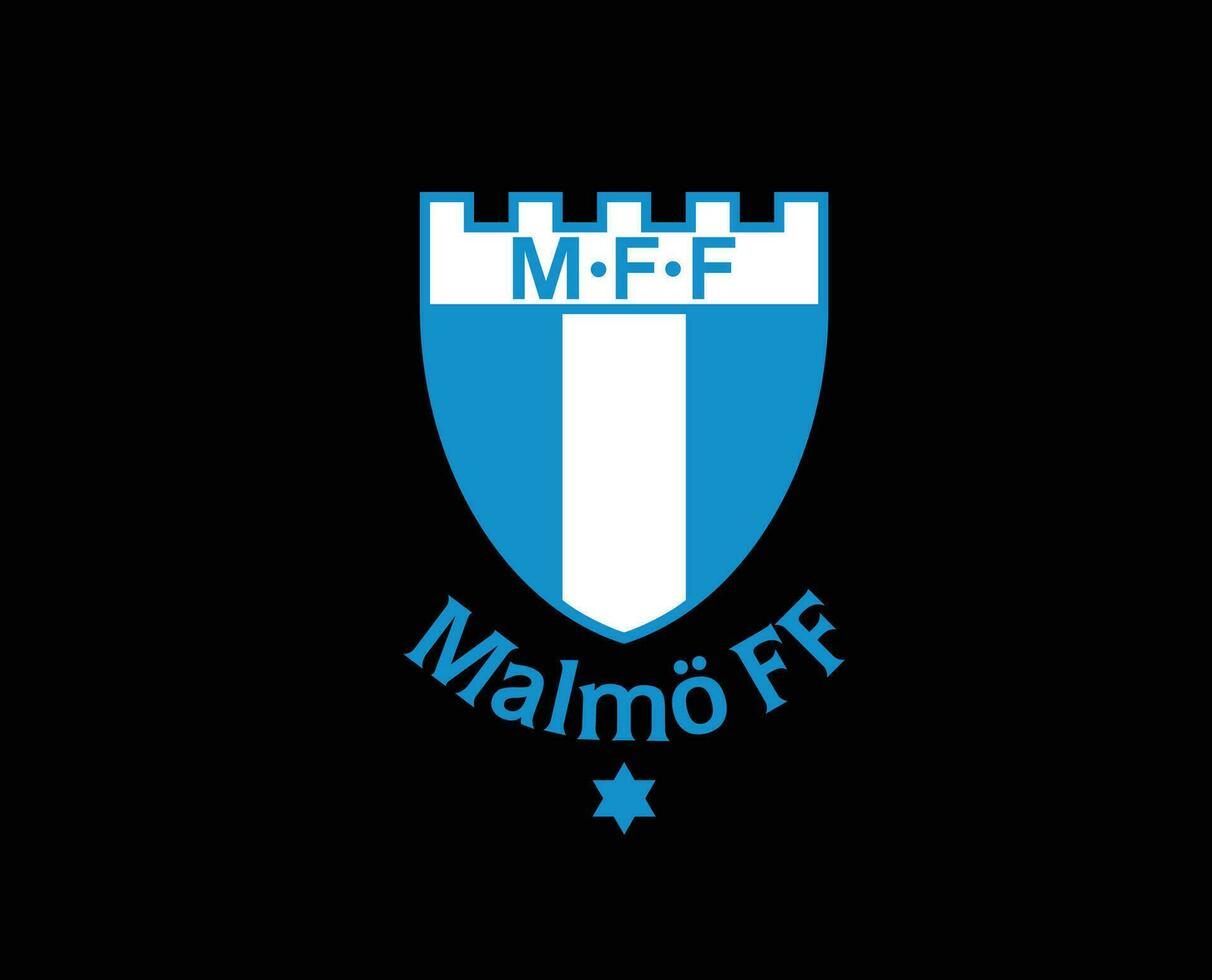 Malmo Club Logo Symbol Sweden League Football Abstract Design Vector Illustration With Black Background