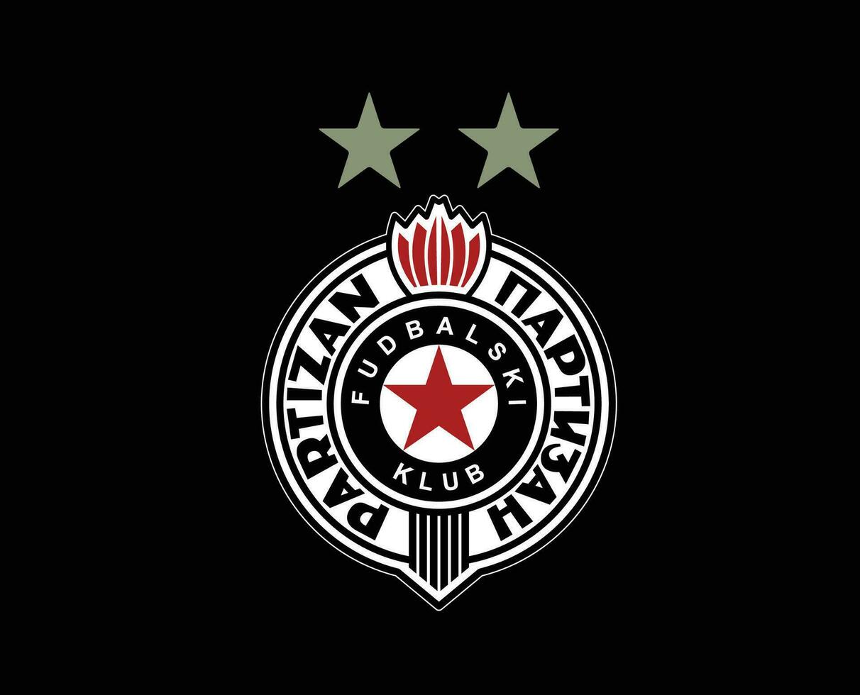 Partizan Belgrad Club Symbol Logo Serbia League Football Abstract Design Vector Illustration With Black Background