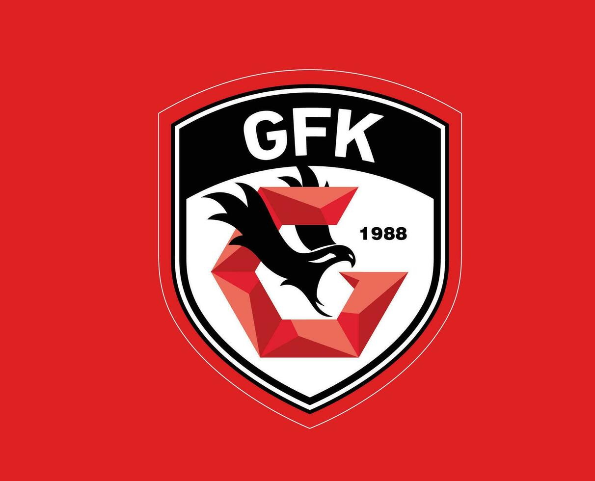 Gaziantep fk club logo símbolo Turquía liga fútbol americano resumen diseño vector ilustración con rojo antecedentes