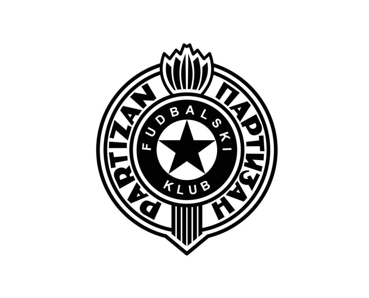 Partizan Belgrad Club Logo Symbol Black Serbia League Football Abstract Design Vector Illustration
