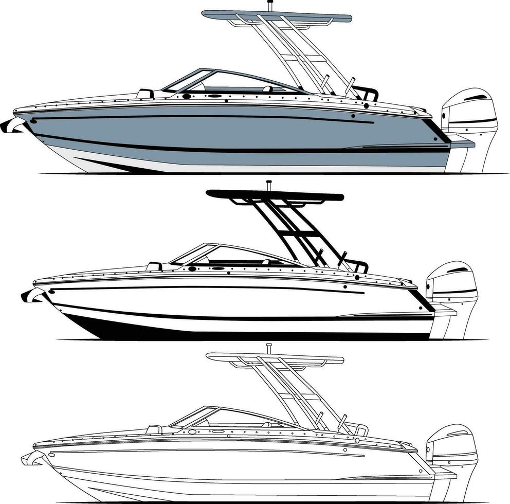 alto calidad pescar barco vector para mar cuales es imprimible en varios materiales