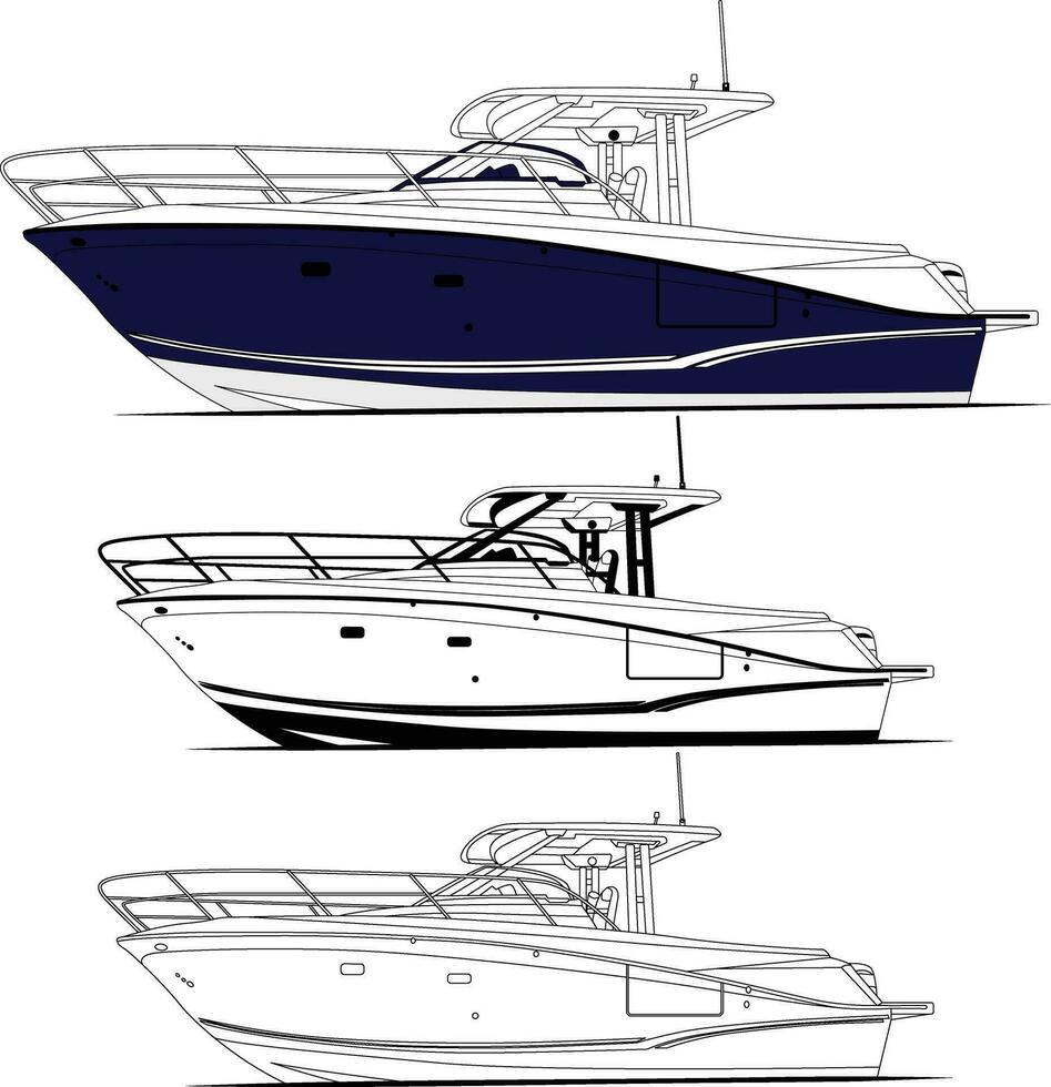 High quality Fishing boat vector for Sea Which is printable on various materials.