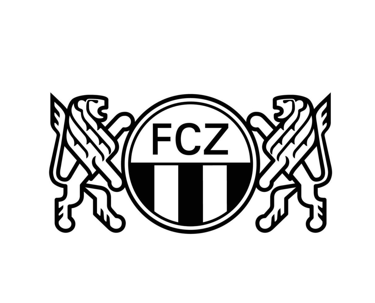 Zurich Club Logo Symbol Black Switzerland League Football Abstract Design Vector Illustration