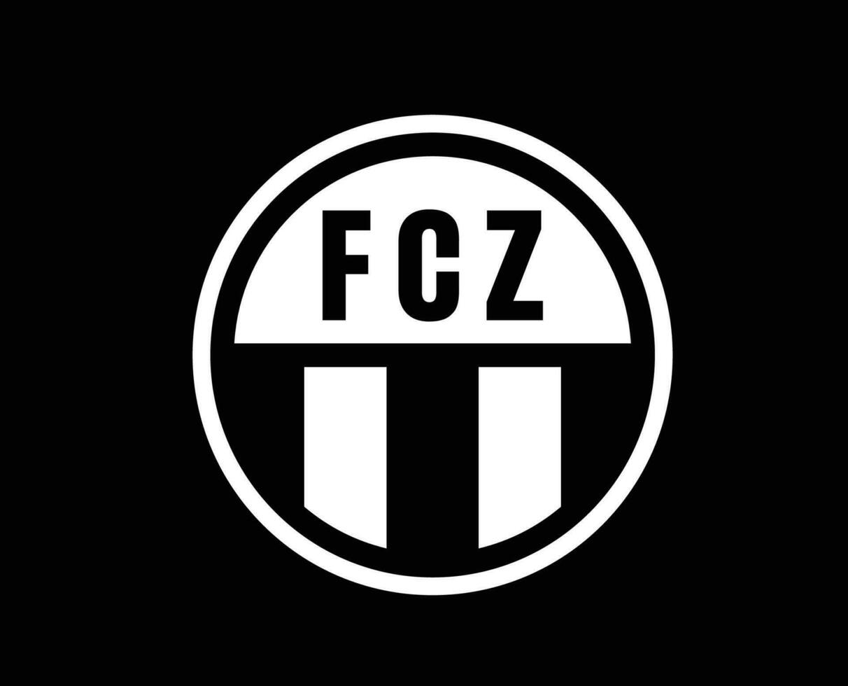 Zurich Symbol Club Logo White Switzerland League Football Abstract Design Vector Illustration With Black Background