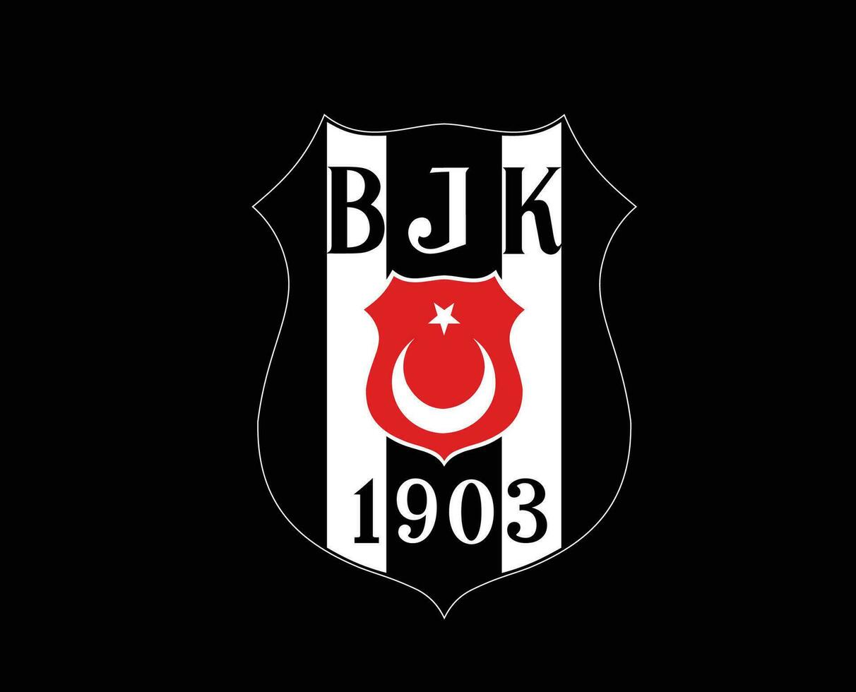 Besiktas Club Logo Symbol Turkey League Football Abstract Design Vector Illustration With Black Background