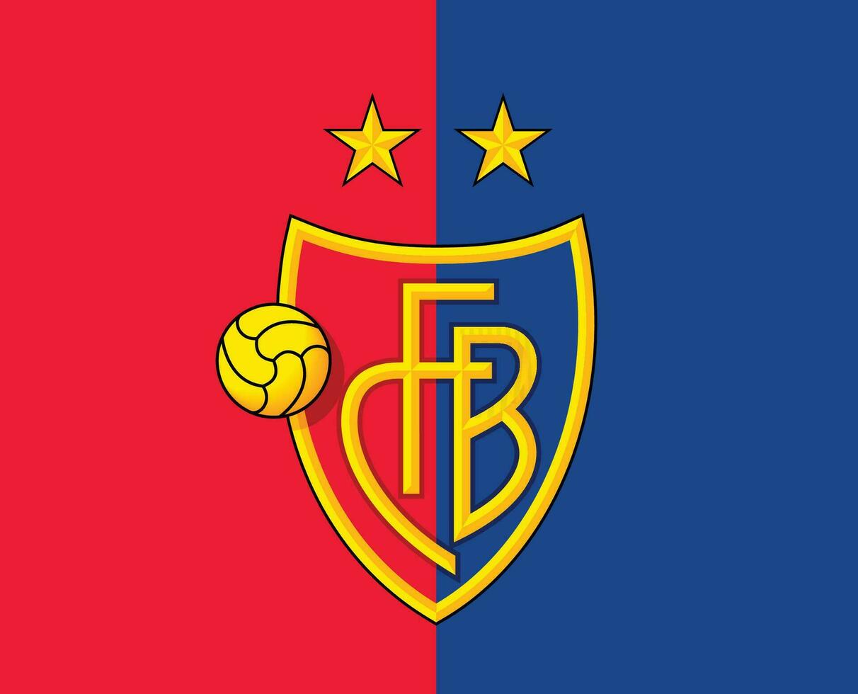 Basel Club Logo Symbol Switzerland League Football Abstract Design Vector Illustration With Blue And Red Background