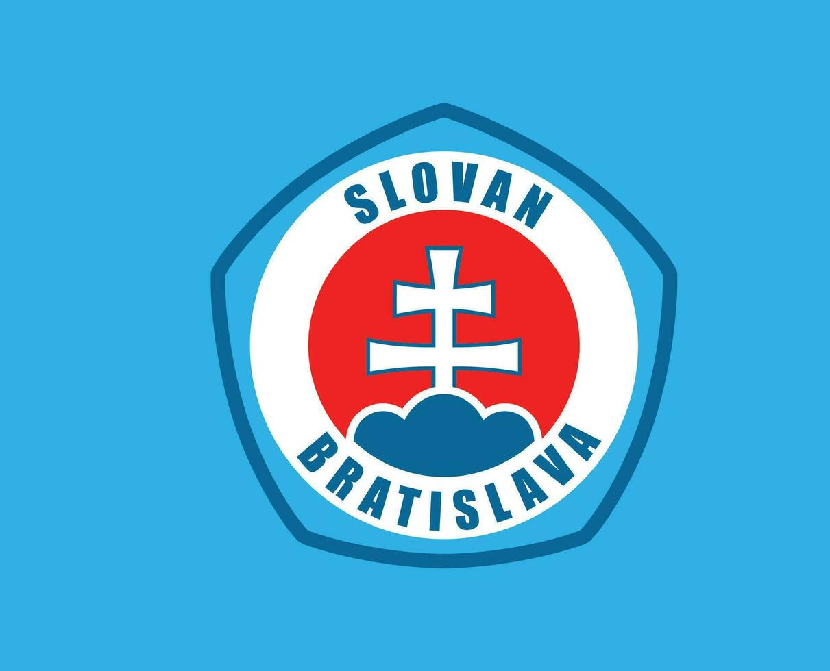 Slovan Bratislava Club Symbol Logo Slovakia League Football Abstract Design Vector Illustration With Cyan Background